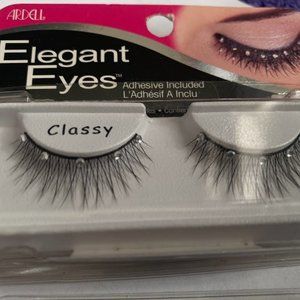 NEW Silver Bling Party Sparkle Rhinestone Eyelashes Goth Glam Cosplay  NIB